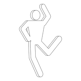 Stickman dance black and white clipart