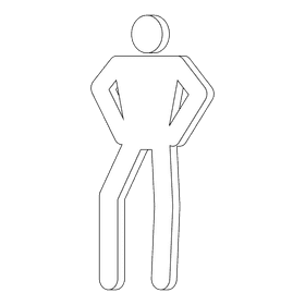 Stickman posing black and white clipart