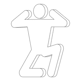 Stickman squat black and white clipart