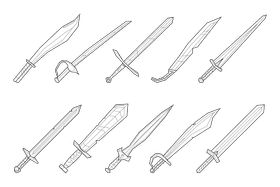 Sword black and white vector