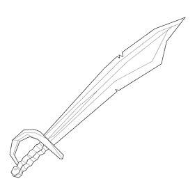 Sword barong black and white clipart