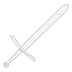 Sword bastard black and white clipart