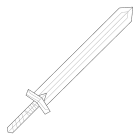 Sword brodex black and white clipart