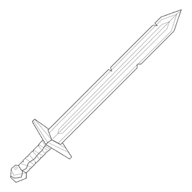 Sword cascara black and white clipart