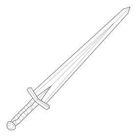 Sword craling black and white clipart