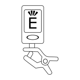 Guitar tuner drawing black and white clipart
