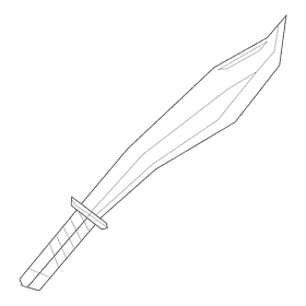 Sword falchion black and white clipart