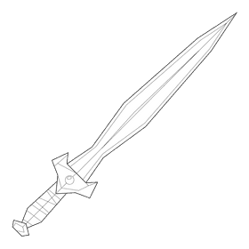 Sword gladius black and white clipart