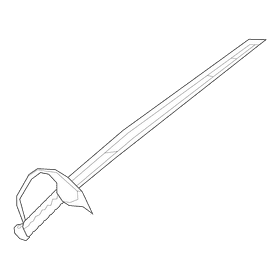 Sword saber black and white clipart