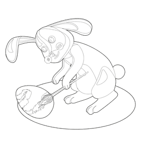 Easter bunny drawing black and white clipart