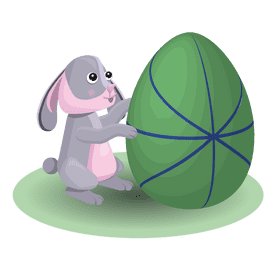 Easter bunny and big egg clipart