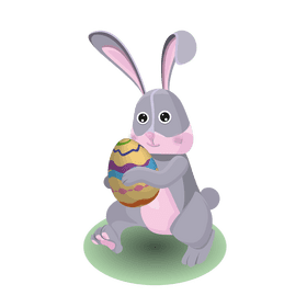 Easter bunny running clipart