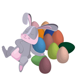 Easter bunny sleeping clipart