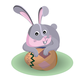 Easter bunny smiling clipart