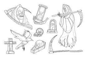 Grim reaper black and white vector