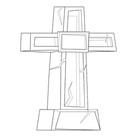 Grim reaper cross black and white clipart