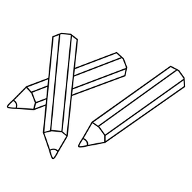 Color pencil drawing black and white clipart