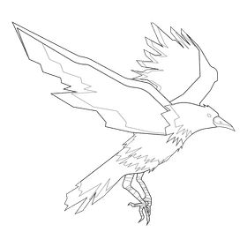 Grim reaper crow black and white clipart