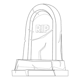 Grim reaper grave black and white clipart