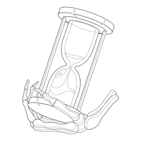 Grim reaper hourglass black and white clipart