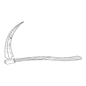 Grim reaper scythe black and white clipart