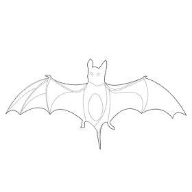 Bat black and white clipart