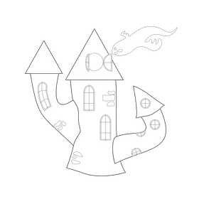 Haunted palace black and white clipart