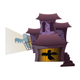 House with stairs clipart