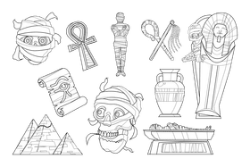 Mummy black and white vector