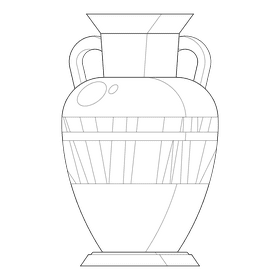 Mummy amphora black and white clipart