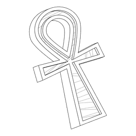 Mummy cross black and white clipart