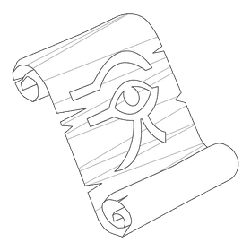 Mummy papyrus black and white clipart