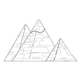 Mummy pyramids black and white clipart