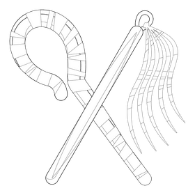 Mummy stick black and white clipart