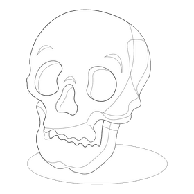 Skull bewilderment black and white clipart