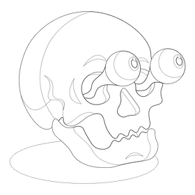 Skull eyes black and white clipart