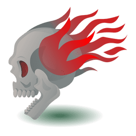 Skull fire clipart