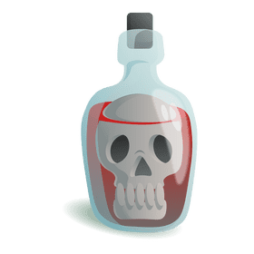 Skull in bottle clipart