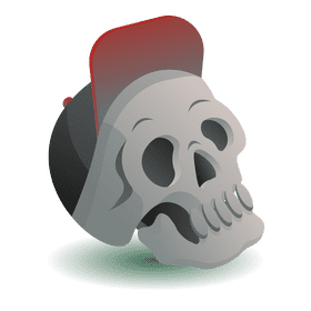 Skull in cap clipart