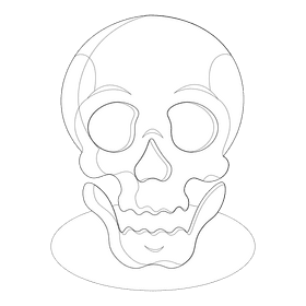 Skull open mouth black and white clipart