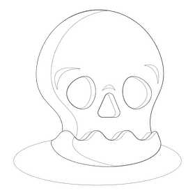 Skull small black and white clipart