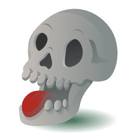 Skull tongue clipart