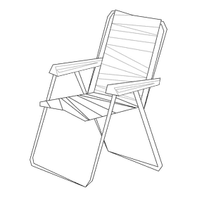 Caravan chair black and white clipart