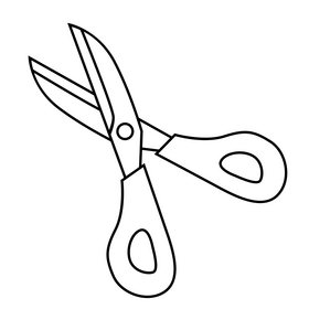 Scissor drawing black and white clipart