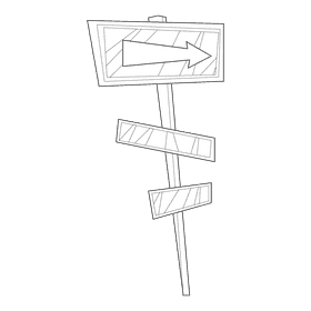 Road sign black and white clipart