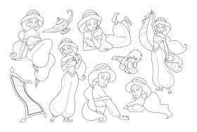 Jasmine black and white vector