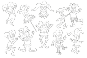 Jester black and white vector