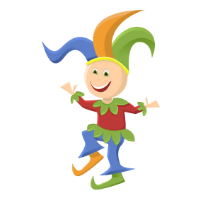 Jester in a red jacket clipart