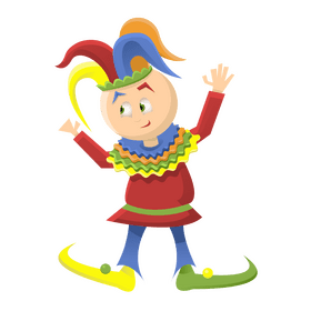 Jester in blue pants clipart