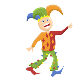 Jester in green pants clipart